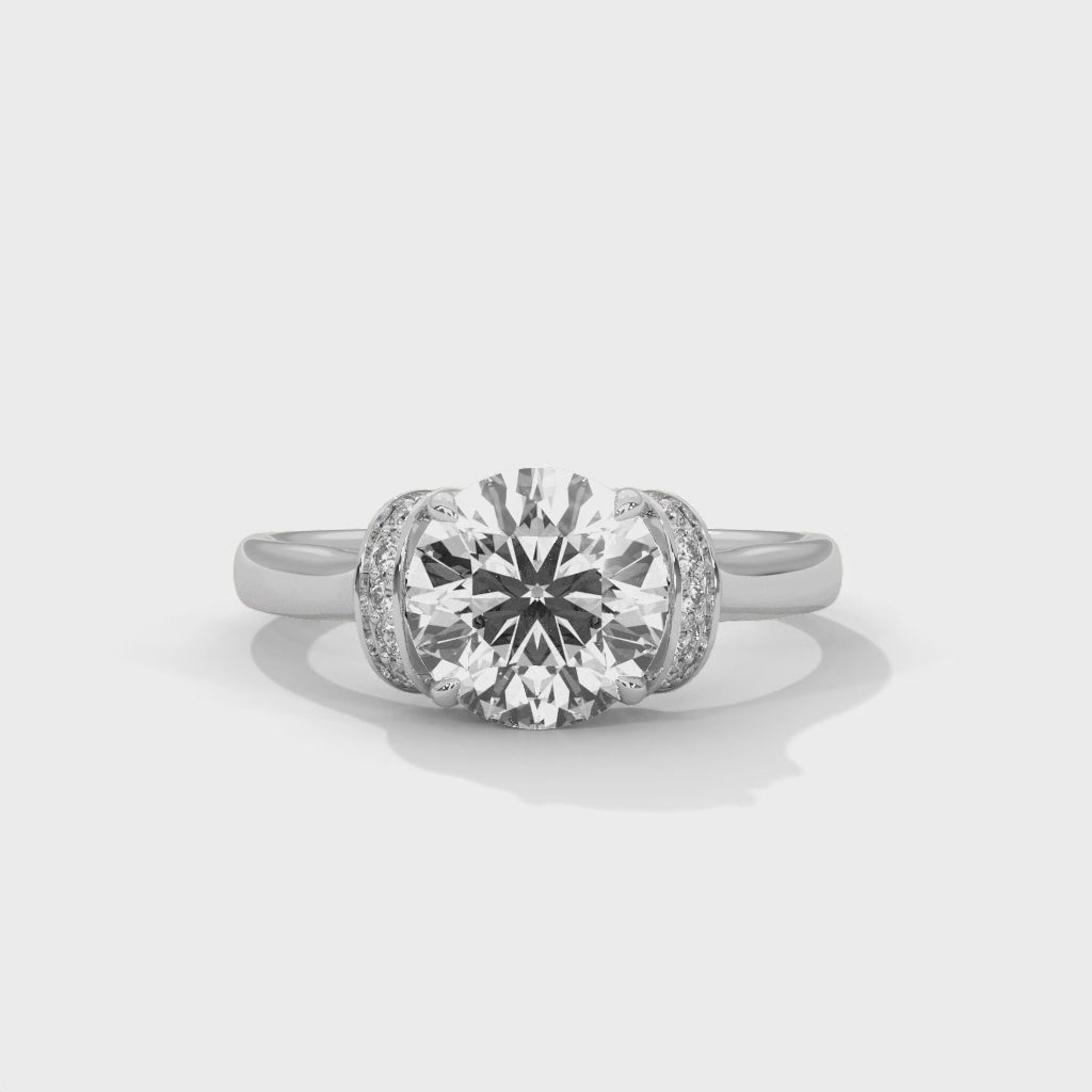 Graceful Embrace 1CT Round Lab-Grown Diamond Engagement Ring | 1.11 CTW